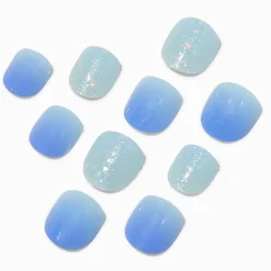 Claire's Club Blue Ombré Press On Vegan Faux Nail Set - 10 Pack