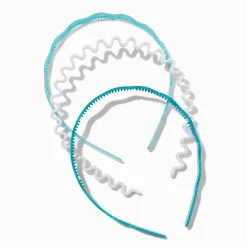 Claire's Club Blue Wavy Mixed Headbands - 3 Pack
