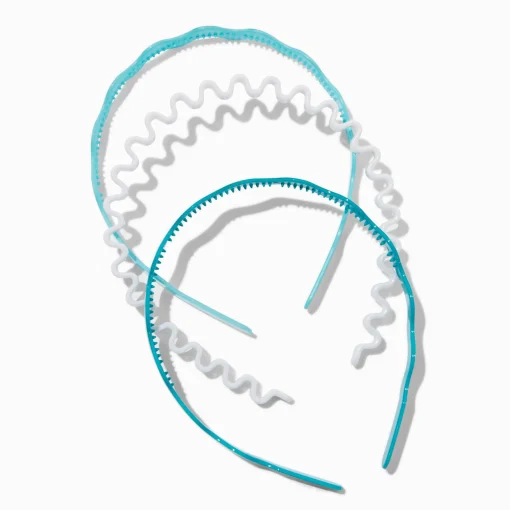 Claire's Club Blue Wavy Mixed Headbands - 3 Pack
