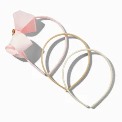 Claire's Club Blush Pink Neutral Loopy Bow Headbands - 3 Pack