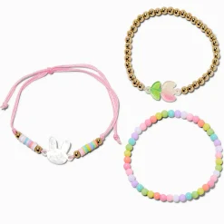 Claire's Club Bunny Bloom Bracelets - 3 Pack