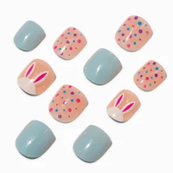Claire's Club Bunny Press On Vegan Faux Nail Set - 10 Pack