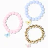 Claire's Club Butterfly Beaded Stretch Bracelets - 3 Pack