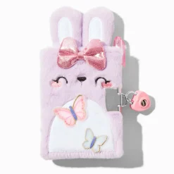 Claire's Club Butterfly Bunny Plush Mini Lock Diary