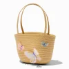 Claire's Club Butterfly Straw Tote Bag