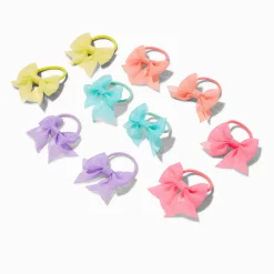 Claire's Club Chiffon Bow Hair Ties - 10 Pack