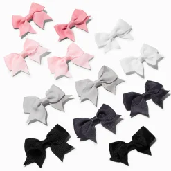 Claire's Club Edgy Mini Hair Bow Clips - 12 Pack