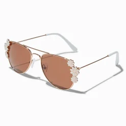Claire's Club Floral Aviator Sunglasses