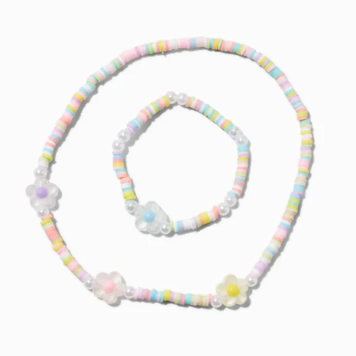Claire's Club Flower Heishi Beaded Jewelry Set - 2 Pack