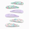Claire's Club Flower Print Snap Hair Clips - 6 Pack