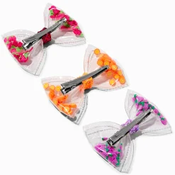Claire's Club Fruit Shaker Bow Hair Clips - 3 Pack