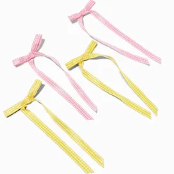 Claire's Club Gingham Hair Bow Clips - 4 Pack