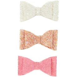 Claire's Club Glitter Bow Hair Clips - 3 Pack