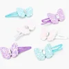 Claire's Club Glitter Butterfly Snap Hair Clips - 6 Pack
