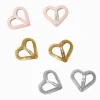 Claire's Club Glitter Heart Cut-Out Snap Hair Clips - 6 Pack