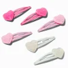 Claire's Club Glitter Heart Snap Hair Clips - 6 Pack