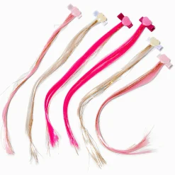 Claire's Club Heart Faux Hair Snap Hair Clips - 6 Pack