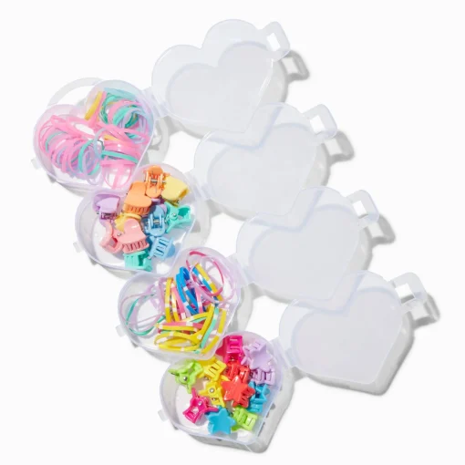 Claire's Club Heart Hair Ties & Mini Claws Set