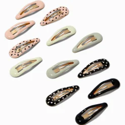Claire's Club Heart Snap Hair Clips - 12 Pack