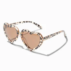 Claire's Club Heart-Shaped Cheetah Sunglasses