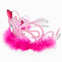 Claire's Club Hot Pink Heart Crown