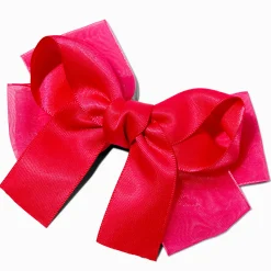 Claire's Club Hot Pink Satin Chiffon Hair Bow Clip