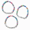 Claire's Club Inspirational Words Rainbow Heishi Bead Stretch Bracelets - 3 Pack