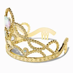 Claire's Club Iridescent Heart Gold-tone Crown