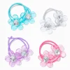 Claire's Club Jewel Tone Glitter Flower Hair Ties - 4 Pack