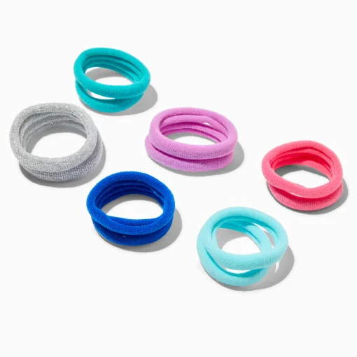 Claire's Club Jewel Tone Rolled Hair Ties - 12 Pack
