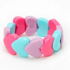 Claire's Club Lilac Heart Beaded Stretch Bracelet