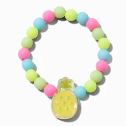 Claire's Club Matte Multicolor Pineapple Stretch Bracelet