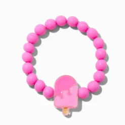 Claire's Club Matte Pink Ice Pop Stretch Bracelet