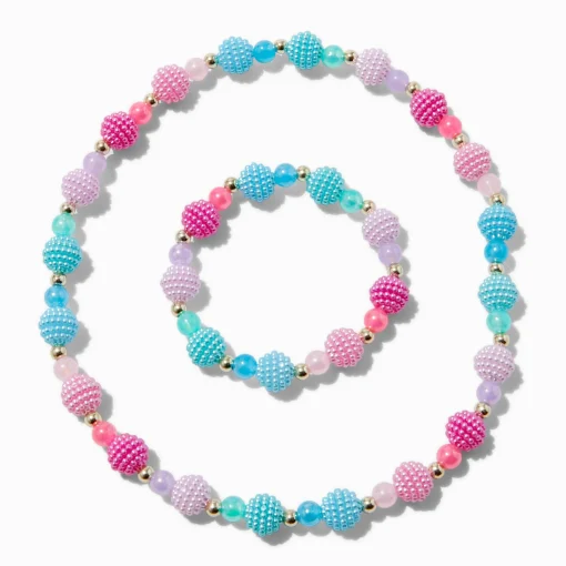 Claire's Club Mermaid Textured Beaded Jewelry Set - 2 Pack