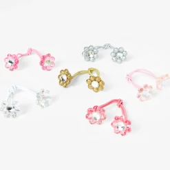 Claire's Club Multicolored Flower Hair Ties - 6 Pack