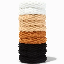 Claire's Club Neutral Honeycomb Hair Ties - 10 Pack