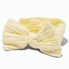 Claire's Club Nylon Ribbed Bow Headwrap - Ivory