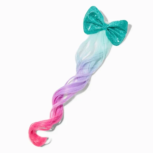 Claire's Club Ombré Jeweled Bow Faux Hair Extension