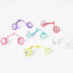 Claire's Club Pastel Flower Hair Ties - 6 Pack