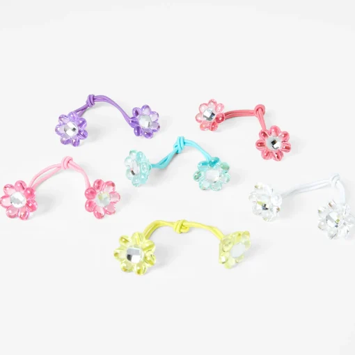 Claire's Club Pastel Flower Hair Ties - 6 Pack