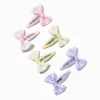 Claire's Club Pastel Gingham Hair Bow Snap Clips - 6 Pack