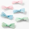 Claire's Club Pastel Gingham Hair Bow Clips - 6 Pack