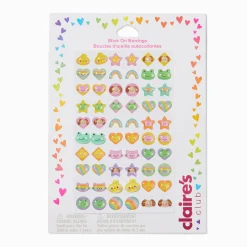 Claire's Club Pastel Glitter Critter Stick On Earrings - 30 Pack