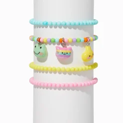 Claire's Club Pastel Glitter Critter Seed Bead Stretch Bracelets - 4 Pack