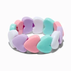 Claire's Club Pastel Heart Beaded Stretch Bracelet