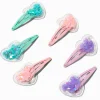 Claire's Club Pastel Heart Shaker Snap Hair Clips - 6 Pack
