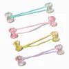 Claire's Club Pastel Iridescent Bow Charm Hair Ties - 4 Pack