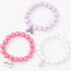 Claire's Club Pastel Matte Beaded Stretch Bracelets - 3 Pack