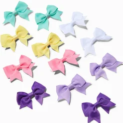 Claire's Club Pastel Mini Hair Bow Clips - 12 Pack