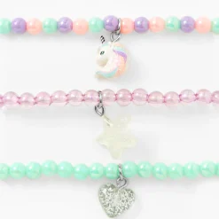 Claire's Club Pastel Pearl Beaded Stretch Bracelets - 3 Pack